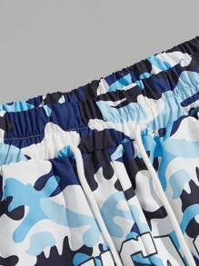 ROMWE MEN Street Life Nam Camo & Đồ họa Chữ cái Eo dây rút Quần short - Nhiều màu - Xem 3