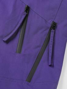 Manfinity Homme 男士拉鍊連帽運動夾克 - 紫色 - 查看 6