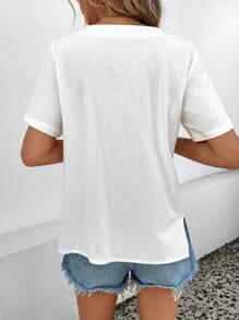 EMERY ROSE 素色紐扣細節襯衫 - 白色 - 查看 2