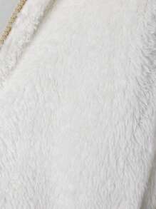 SHEIN 男小童連帽後圖案套頭衫鬆動和舒服夾克適用於休閒穿戴 - 杏色 - 查看 10