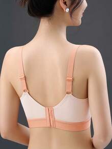 孕婦花邊蕾絲哺乳胸罩內衣 - 橘色 - 查看 4