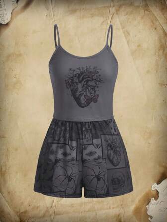 Academia Heart Patchwork Print PJ Set