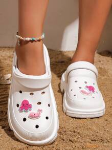 卡通裝飾用品鏤空通風女士們平底洞鞋