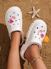 卡通裝飾用品鏤空通風女士們平底洞鞋