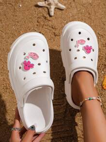 卡通裝飾用品鏤空通風女士們平底洞鞋