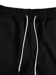 Aesthetic Post Nam Đồ họa Chữ cái Eo dây rút Quần thể thao - màu đen - Xem 3