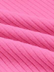 SHEIN Young Girl 3pcs Ribbed Knit Halter Top - Multicolor - View 3