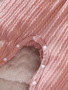 SHEIN 女嬰荷葉邊喇叭袖前蝴蝶結連身褲