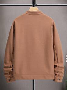 Manfinity Homme Nam Dây kéo Áo khoác - Màu Khaki - Xem 2