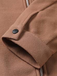 Manfinity Homme Nam Dây kéo Áo khoác - Màu Khaki - Xem 3
