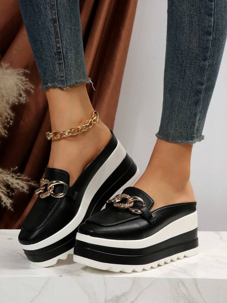 Ladies wedge heel loafers store