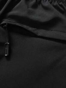 Hombres Pantalones capri con estampado de letra - Negro - Ver 5