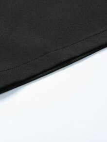 Hombres Pantalones capri con estampado de letra - Negro - Ver 6