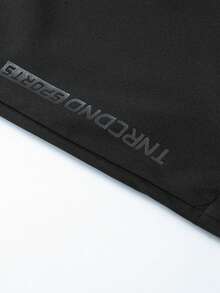 Hombres Pantalones capri con estampado de letra - Negro - Ver 10