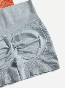 Yoga Basic 4入組透氣緊縮褶皺臀部運動短褲 - 彩色 - 查看 6