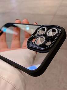 1pc Glitter Lens Protection Phone Case, Compatible With IPhone Apple Series 16 15 14 13 12 11 Pro Max Plus Etc.