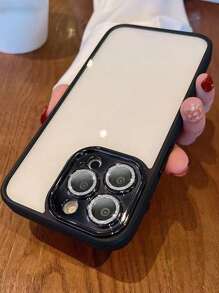 1pc Glitter Lens Protection Phone Case, Compatible With IPhone Apple Series 16 15 14 13 12 11 Pro Max Plus Etc.