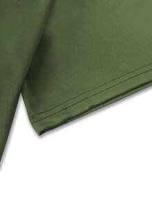 Manfinity Homme Men Letter Graphic Tee - Army Green - View 4