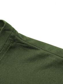 Manfinity Homme Men Letter Graphic Tee - Army Green - View 5