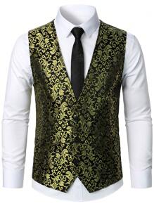 Manfinity AFTRDRK 男士印花馬甲&西裝褲 - 彩色 - 查看 3