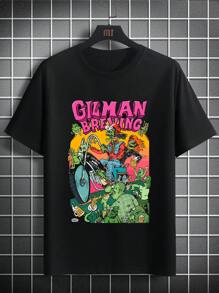 Nam Chữ cái & Đồ họa hoạt hình Áo thun - màu đen - Xem 1