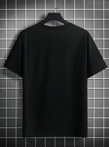 Nam Chữ cái & Đồ họa hoạt hình Áo thun - màu đen - Xem 2