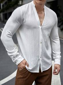 Manfinity NXTstreet Hombres Camisa unicolor con botón