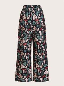 Inna Moreva Fairycore Mushroom Print Wide Leg Pants - Multicolor - View 7