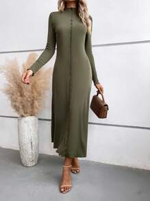 SHEIN Clasi 木耳邊小高領洋裝