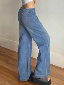 GILIPUR Washed Wide Leg Jeans - Light Wash - View 2