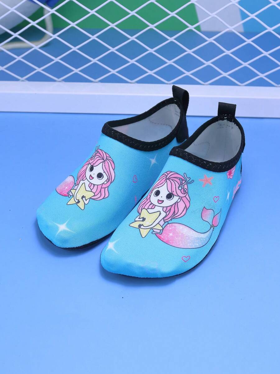 Cô gái Mô hình Cartoon Chóp giầy tròn Chất vải Thể thao Vớ Aqua Đối với Ngoài trời - Màu xanh nhạt - Xem 1