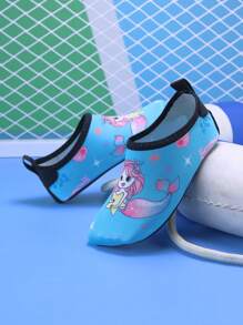 Cô gái Mô hình Cartoon Chóp giầy tròn Chất vải Thể thao Vớ Aqua Đối với Ngoài trời - Màu xanh nhạt - Xem 2