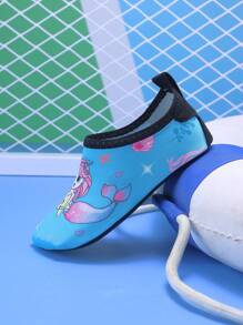 Cô gái Mô hình Cartoon Chóp giầy tròn Chất vải Thể thao Vớ Aqua Đối với Ngoài trời - Màu xanh nhạt - Xem 3