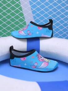 Cô gái Mô hình Cartoon Chóp giầy tròn Chất vải Thể thao Vớ Aqua Đối với Ngoài trời - Màu xanh nhạt - Xem 5