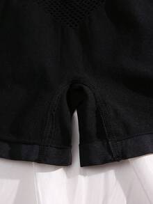Shorts de fajas unicolor con abertura - Negro - Ver 5