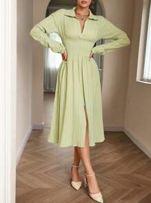 Aveloria Solid Split Thigh Dress