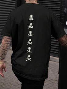 Manfinity LEGND Nam In Đầu lâu Áo thun - màu đen - Xem 1