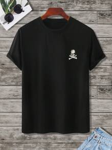 Manfinity LEGND Nam In Đầu lâu Áo thun - màu đen - Xem 2