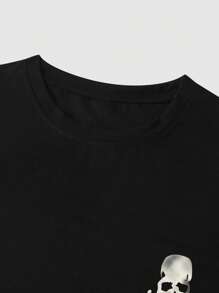 Manfinity LEGND Nam In Đầu lâu Áo thun - màu đen - Xem 4