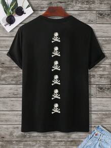 Manfinity LEGND Nam In Đầu lâu Áo thun - màu đen - Xem 5