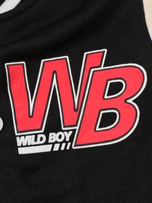 2pcs/set Young Boys' Cool Letter Print And Spliced Long Sleeve Shirt Set For Spring And Autumn - Multicolor - View 6