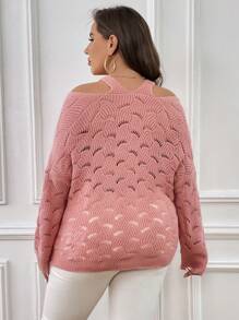SHEIN Essnce Pullover mit schulterfrei Pointelle Strick