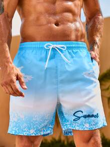 Surfspeed 男士字母圖案腰部抽繩泳褲 - 彩色 - 查看 6
