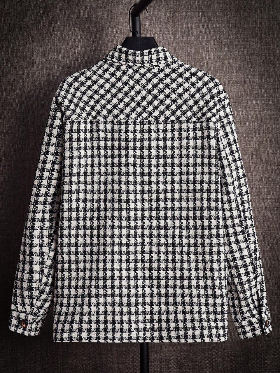 Loose Fit Men's Plaid Overcoat With Flap Pockets