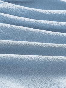 SHEIN MOD 纸袋腰荷叶边下摆结饰前裙 - 淺藍色 - 查看 4