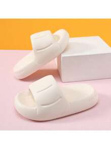 儿童厚底防滑拖鞋简约休闲拖鞋 - 米色 - 查看 1