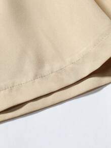 Manfinity Homme Bộ hai mảnh Nam Nút màu trơn Giải trí - Màu Khaki - Xem 3