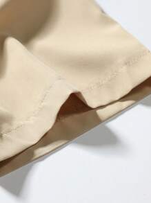 Manfinity Homme Bộ hai mảnh Nam Nút màu trơn Giải trí - Màu Khaki - Xem 5