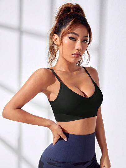 Easithlete Open Back Ribbed Knit Sports BH view 4