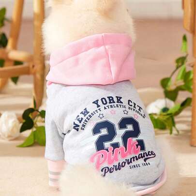 XYZ Studio Áo hoodie bóng chày họa tiết mèo dễ thương in chữ kawaii cho chó mèo, dành cho ngày lễ, ngày lễ tình nhân